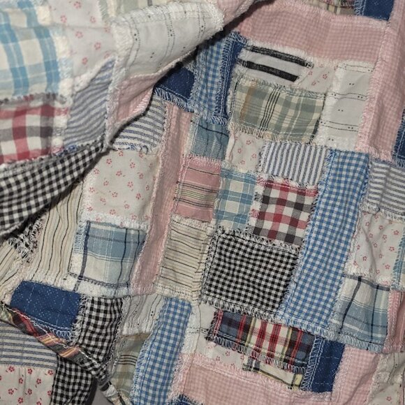 Polo Jeans Co. Vintage Ralph Lauren Patchwork Madras Ladies Western Shirt Pearl - Picture 8 of 16